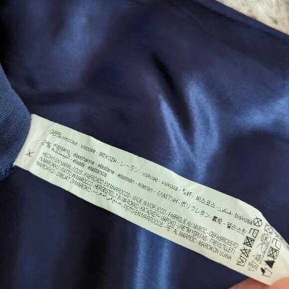 ZARA🖤 satin high rise blue wide leg pants - Picture 6 of 6